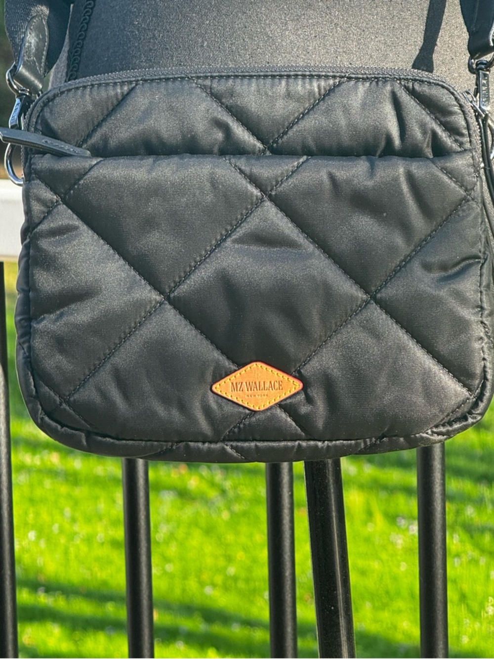 MZ Wallace Black Madison Quilted Crossbody Bag with Adjustable Strap - Picture 9 of 15